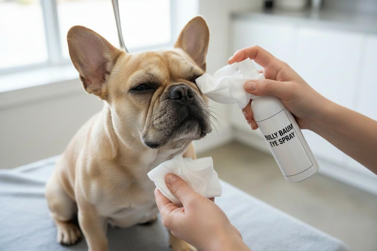 change bottle text to read Bully Baum Eye Spray